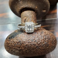 .50ctw Emerald Cut and Round Brilliant Cut Diamond Ring