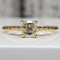 NEW .61ct Cushion Cut Twisted Style Engagement Ring