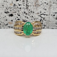 18K Emerald + Diamond Ring