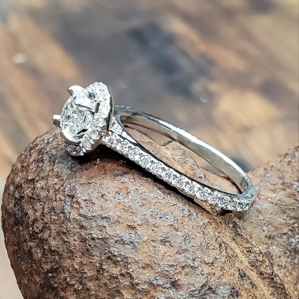 1.10ctw Diamond Halo Ring Shane Co. Mounting Dynasty Jewelry and Loan