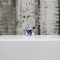 Platinum Diamond + Sapphire Ring