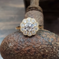 New 1.73ctw Old Mine Cut Diamond Engagement Ring