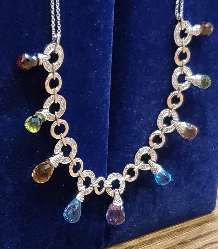 Multi Colored Stone and Diamond Necklace | Dynasty Jewelry and Loan