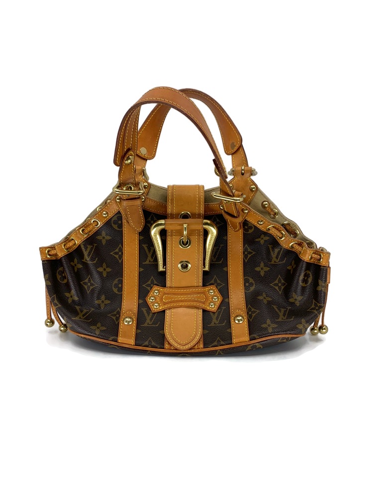 Louis Vuitton Theda Gold & Beige Ecru Canvas Leather Bag GM, 2004
