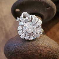 3ctw Vintage Platinum Diamond Ring
