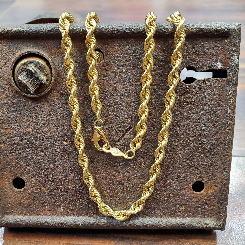 20 Solid Gold Rope Chain Necklace Dynasty Jewelry And Loan 