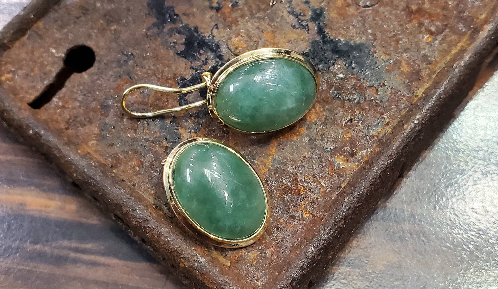 Fashion yellow agate full jade earrings main image 1