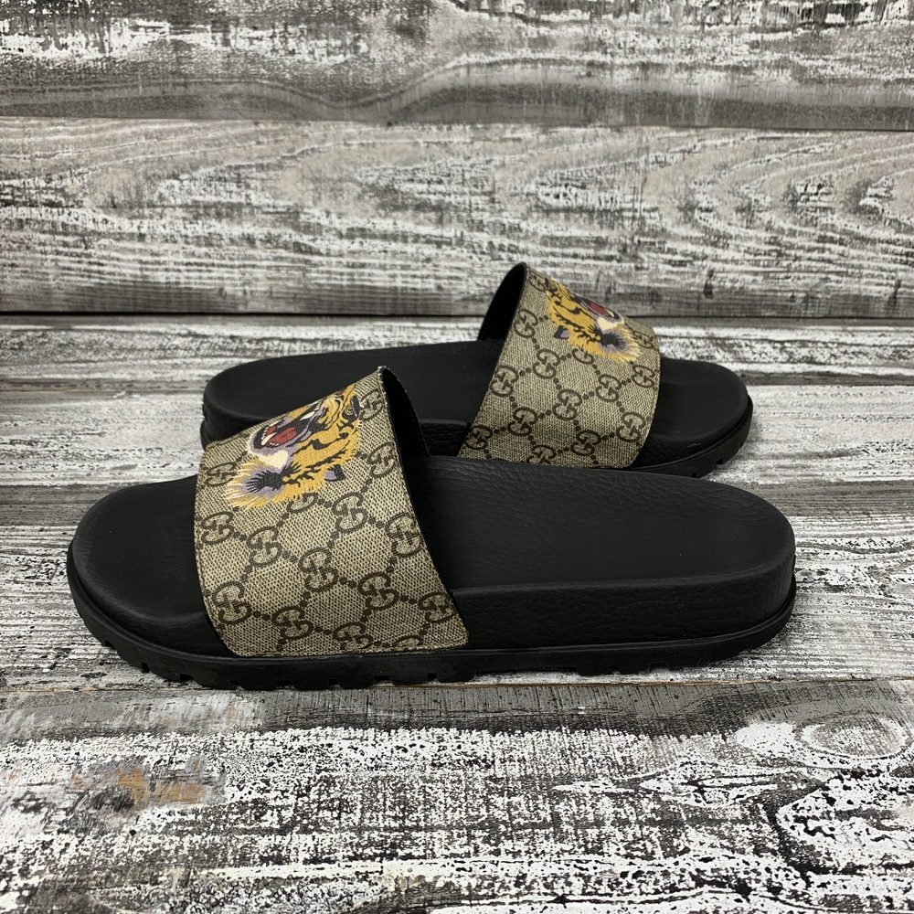 Gucci 456234 GG Supreme Slide 'Tiger' Size 9 | Dynasty Jewelry and Loan