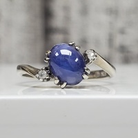 Star Blue Stone + CZ Ring 