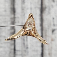 14K Pear Diamond Pendant 