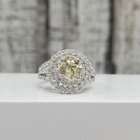 18K Double Halo Diamond Ring