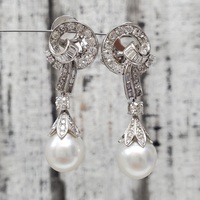 14K South Sea Pearls Dangle Earrings 