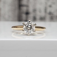 14K Solitaire Diamond Ring