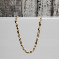 25" 14K Fancy Curb / Anchor Link Diamond Cut Necklace