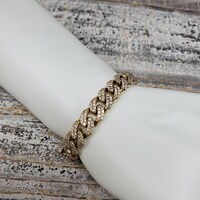 7.25" 10K 3.75ctw Diamond Cuban Link Bracelet