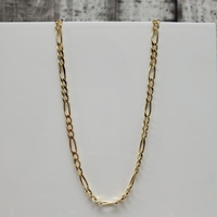24.25" 14K Solid Figaro Link Necklace