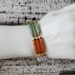 14K 7.25" Jade Colored Stone 3 Row Bracelet