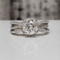 18K Diamond Split Shank Ring