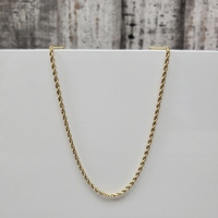 20" 10K Solid Rope Chain Necklace