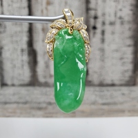 18K Jade Chili Pepper Diamond Pendant