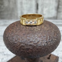18k .25ctw Diamond and  Roman Numeral Band