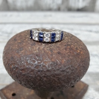 10K Blue and White Sapphire Ring
