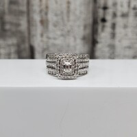 14K2.00ctw Cluster Ring Soldered Jacket Wedding Set