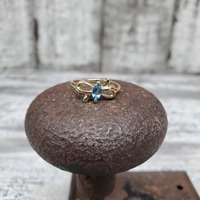 10K Blue Topaz Bow Style Ring