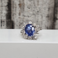 18K Natural Saphire Diamond Ring