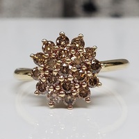 10K Brown Diamond Cluster Ring