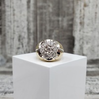 14K .75ctw Diamond Kentucky Cluster Ring