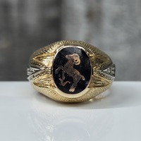14K Black Onyx Ram Ring 