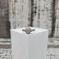 10K .33ctw Diamond Pear Shaped Halo Ring