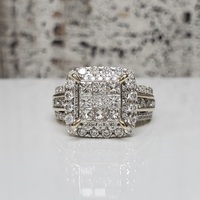 14K Diamond Cluster Engagement Ring