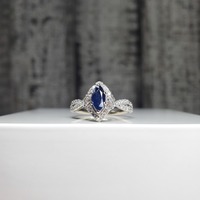 Zac Posen Truly 14K .70ctw Diamond And Marquise Sapphire Ring