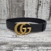 Black Gucci Marmont  Belt GG' Logo Size 85x34 Ret P $520.00