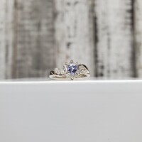 14K .25ctw Diamond and Blue Stone Ring