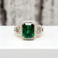 14K Emerald + Diamond Ring