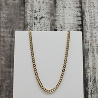 26" 14K Solid Curb Link Necklace