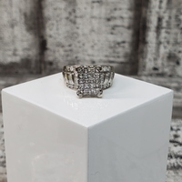 14K Diamond Cluster Engagement Ring 