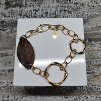 18K Wood Design Earring + Bracelet Set