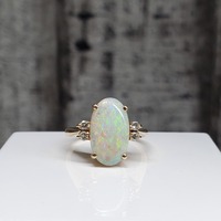 14K .10ctw Diamond Opal Ring 