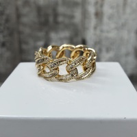 10K 3.00ctw Cuban Link Style Eternity Band Ring