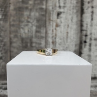 14K .97ct Princess Cut Diamond Solitaire Ring