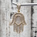 10K Diamond Hamsa Pendant