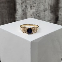 14K .18ctw Diamond and Sapphire Ring