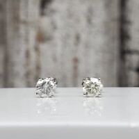 14K DiamondStud Friction Backs Earrings