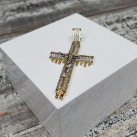 10K CZ Crucifix Dripping Religious Pendant 