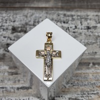 14K Crucifix CZ Cross Pendant