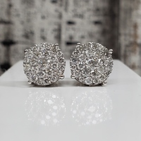 10K 1.50ctw Diamond Cluster Earrings